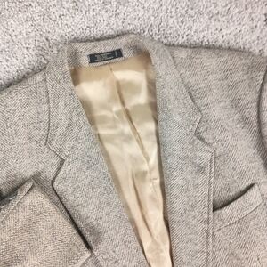 Vintage 80s Vittorio Rex 46R Lambs Wool Linen Silk Tweed Mens Blazer Sportcoat